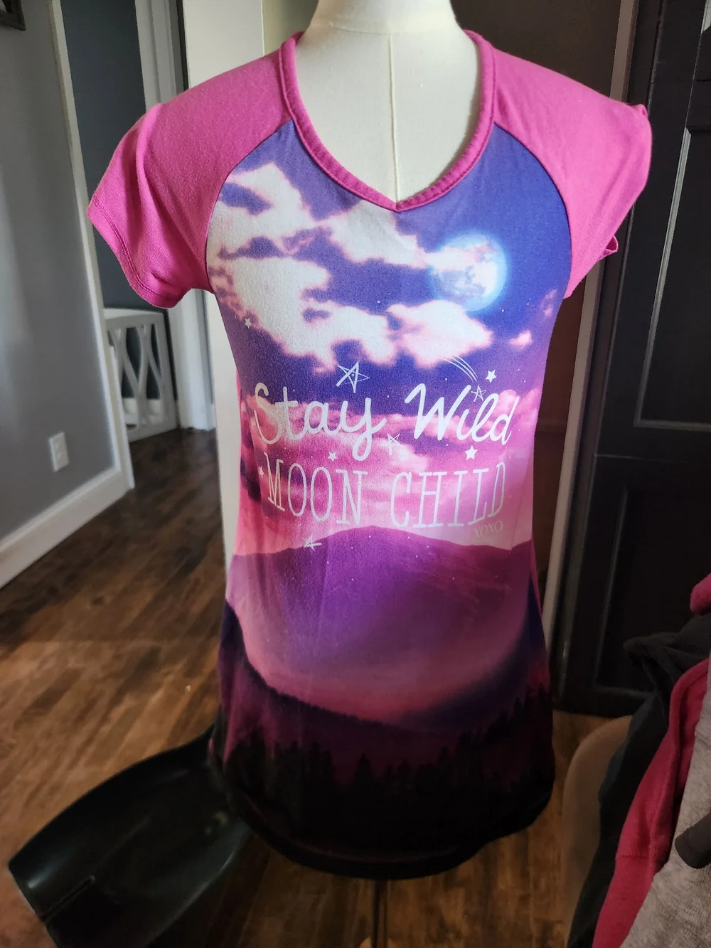 Stay Wild Moon Child Girls' Nightgown - Pink & Purple